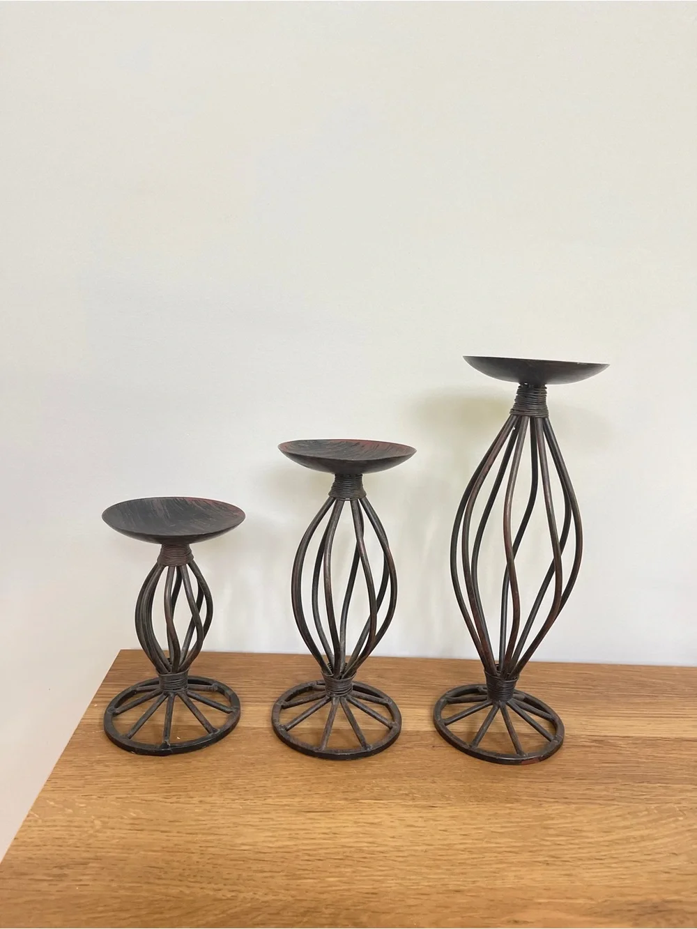 Decorative Iron Candle Holders Set - Black (3 Piece)